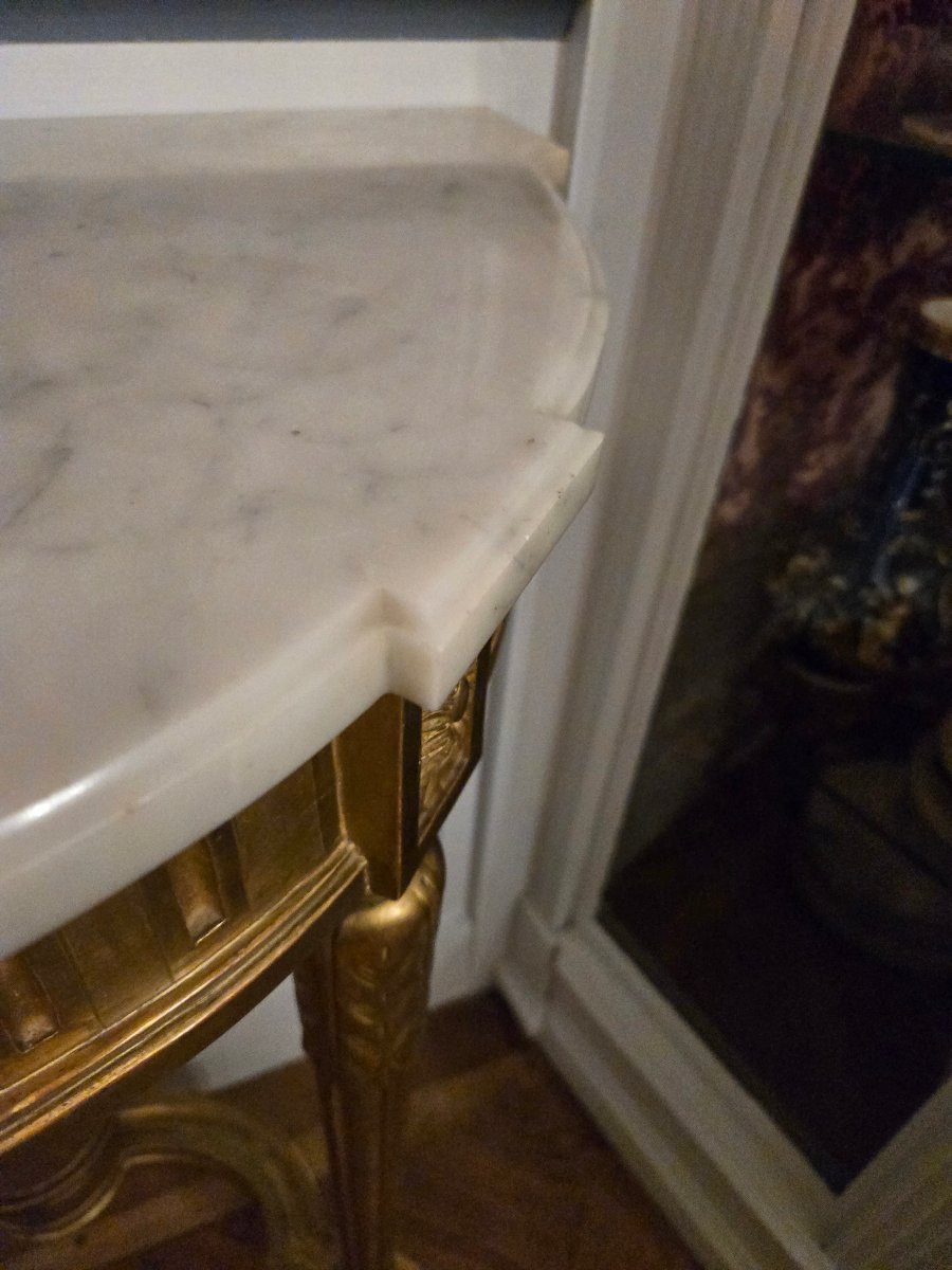 Neoclassical Console In Gilded Wood – Late 19th Century.  -photo-4