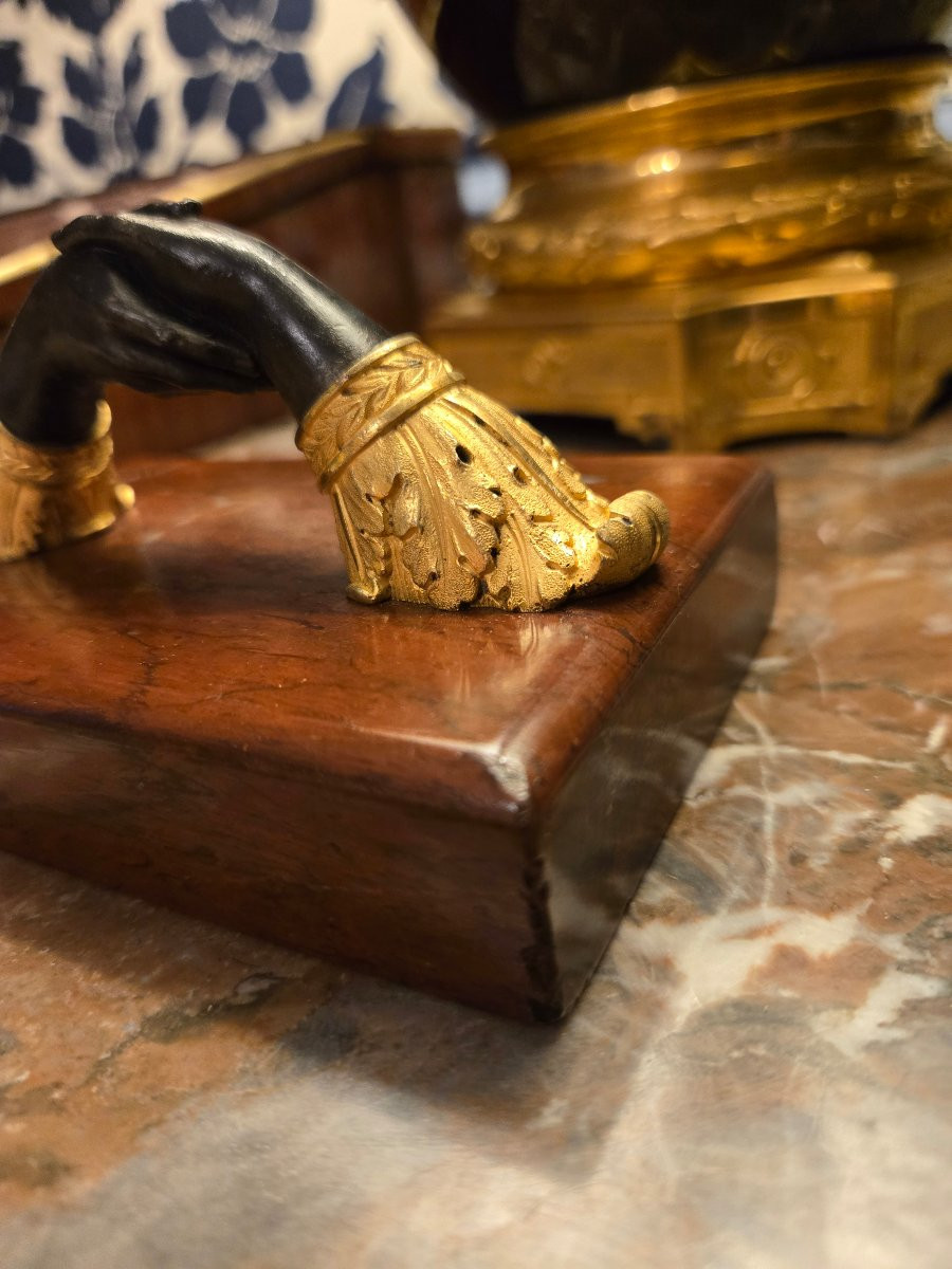 A Charles X Period Paperweight In Patinated And Gilt Bronze, France, Circa 1825.-photo-2