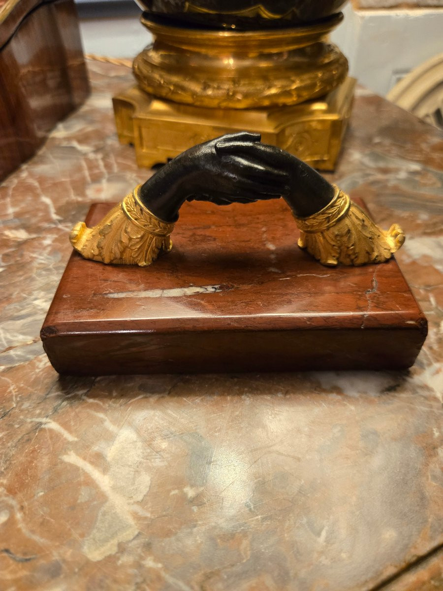 A Charles X Period Paperweight In Patinated And Gilt Bronze, France, Circa 1825.-photo-3