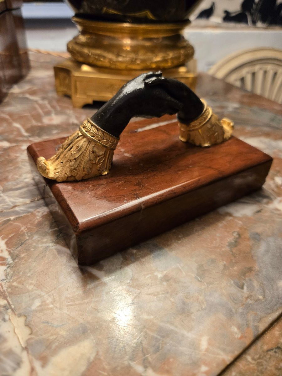 A Charles X Period Paperweight In Patinated And Gilt Bronze, France, Circa 1825.-photo-4