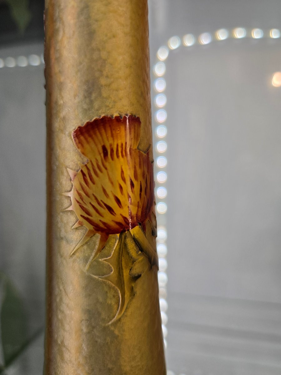 Vase Art nouveau aux chardons – Daum Nancy fin XIXeme.  -photo-8