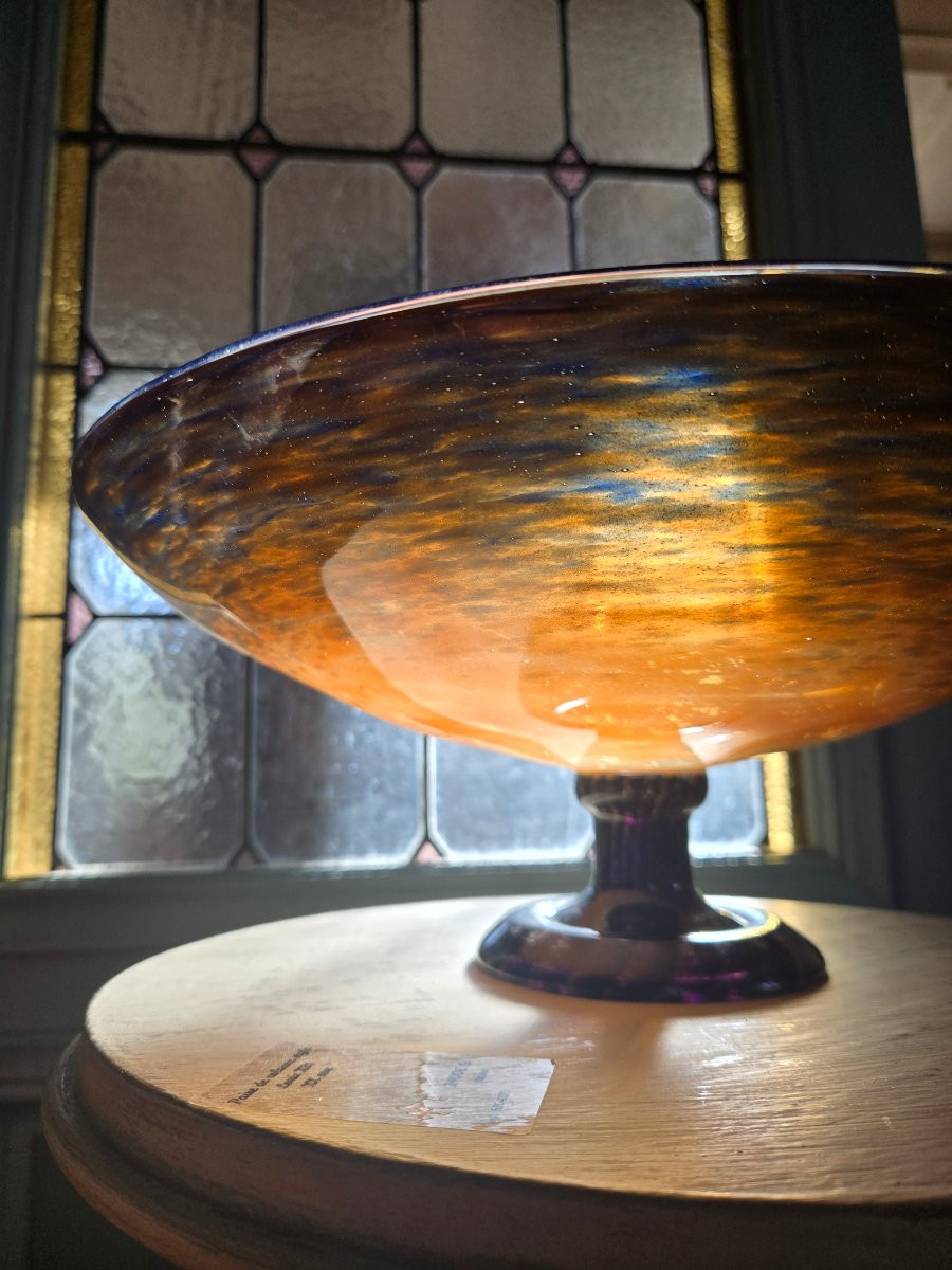 Important Art Deco Marbled Glass Bowl Signed Schneider France, Circa 1925–1935.-photo-4