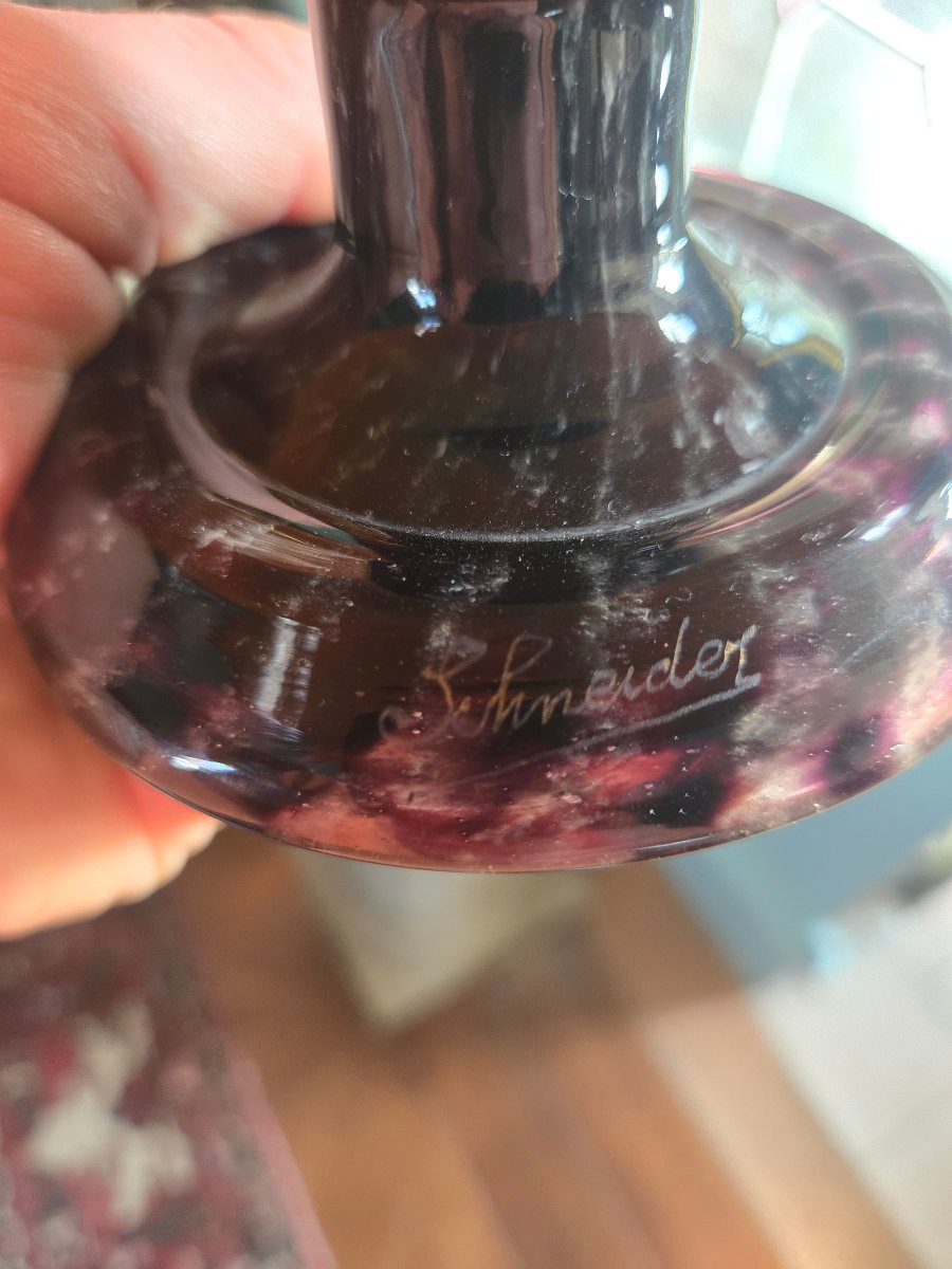 Important Art Deco Marbled Glass Bowl Signed Schneider France, Circa 1925–1935.-photo-1