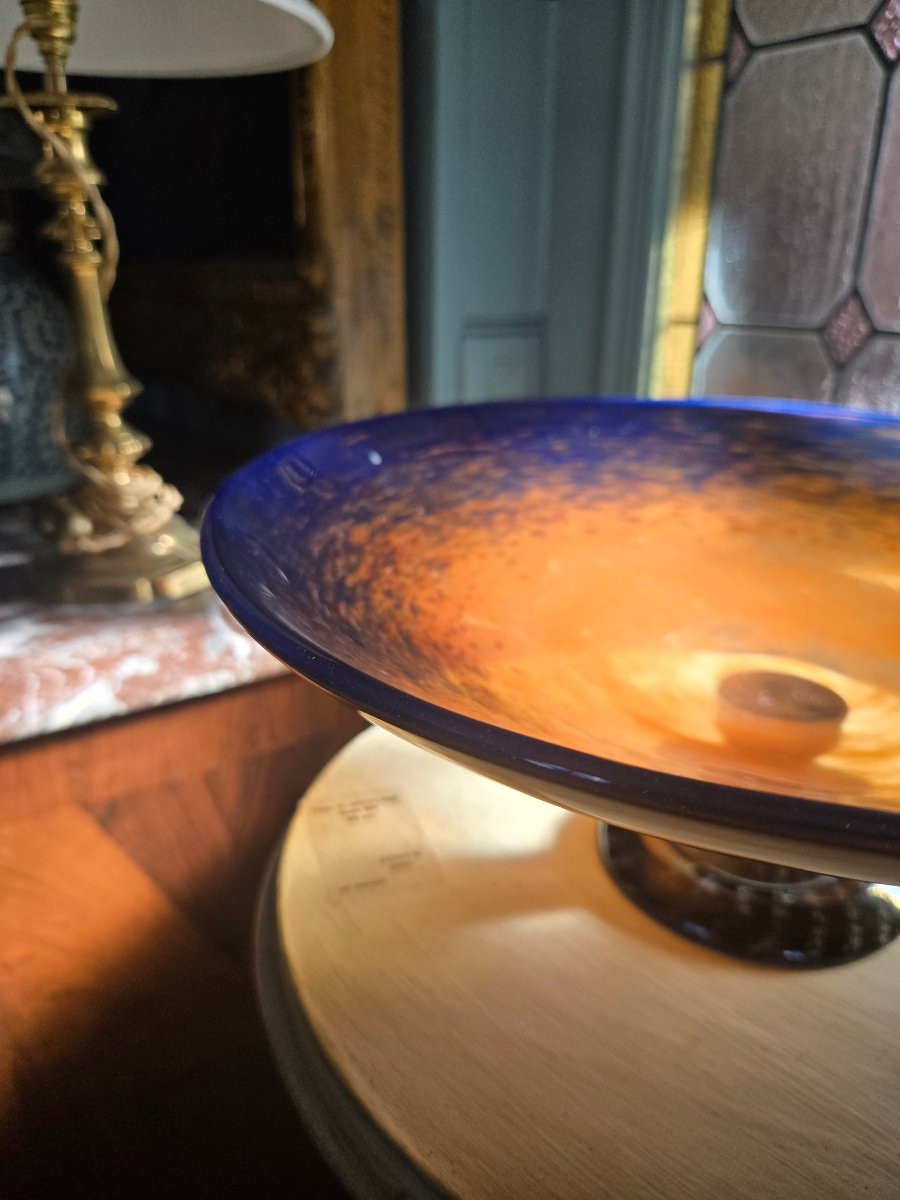 Important Art Deco Marbled Glass Bowl Signed Schneider France, Circa 1925–1935.-photo-3