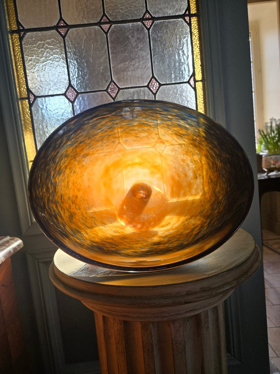 Important Art Deco Marbled Glass Bowl Signed Schneider France, Circa 1925–1935.-photo-7