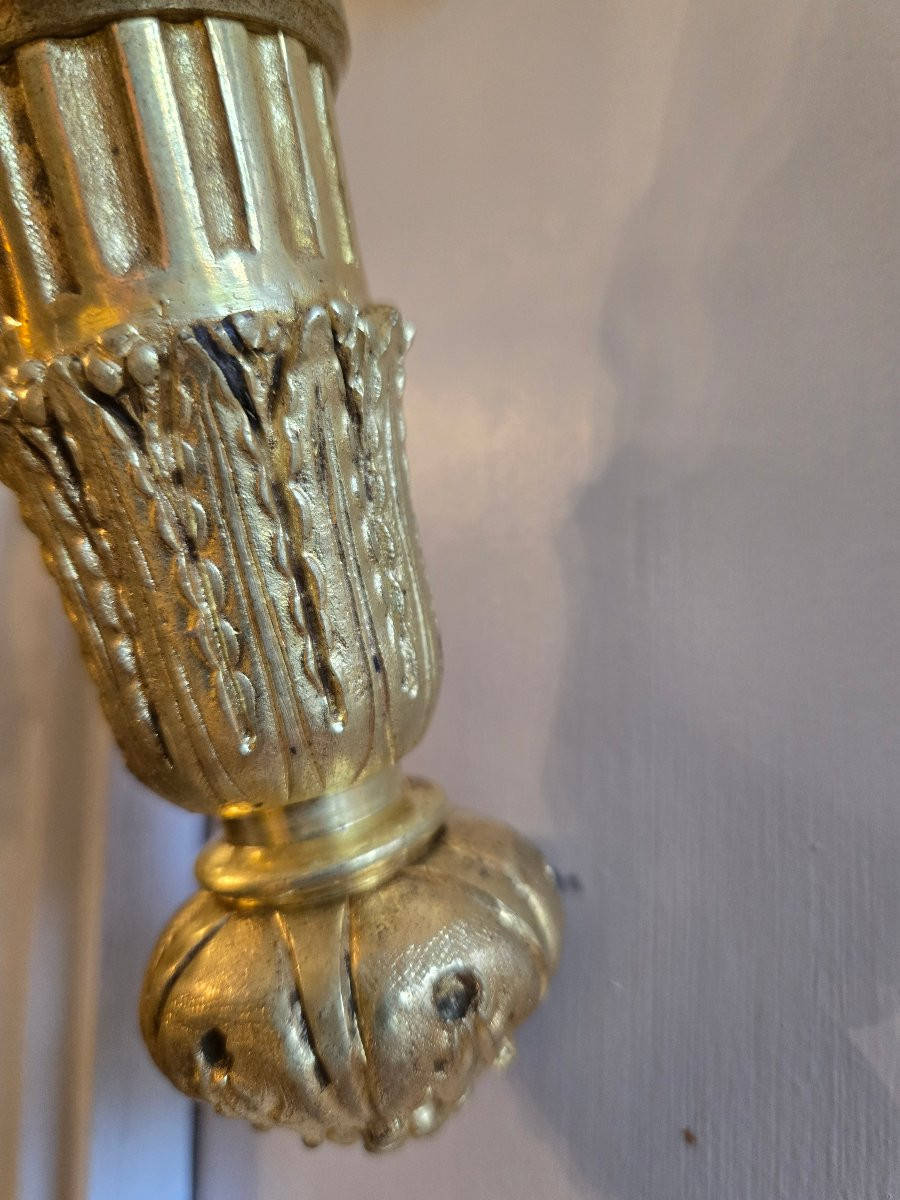 Paire d’appliques torchères en bronze Époque Napoléon III – Second Empire.-photo-3