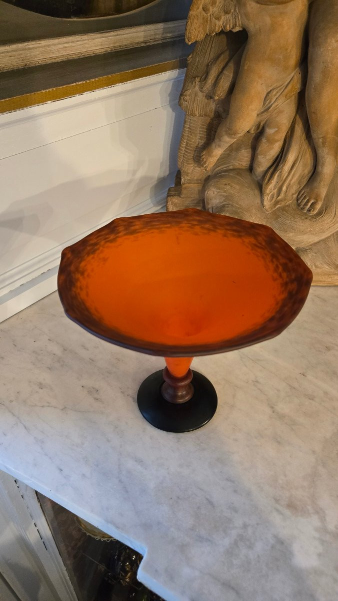 Coupe Art déco en verre marmoréen signée Schneider -photo-2