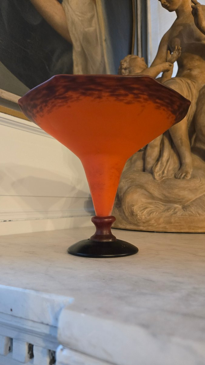 Coupe Art déco en verre marmoréen signée Schneider -photo-4