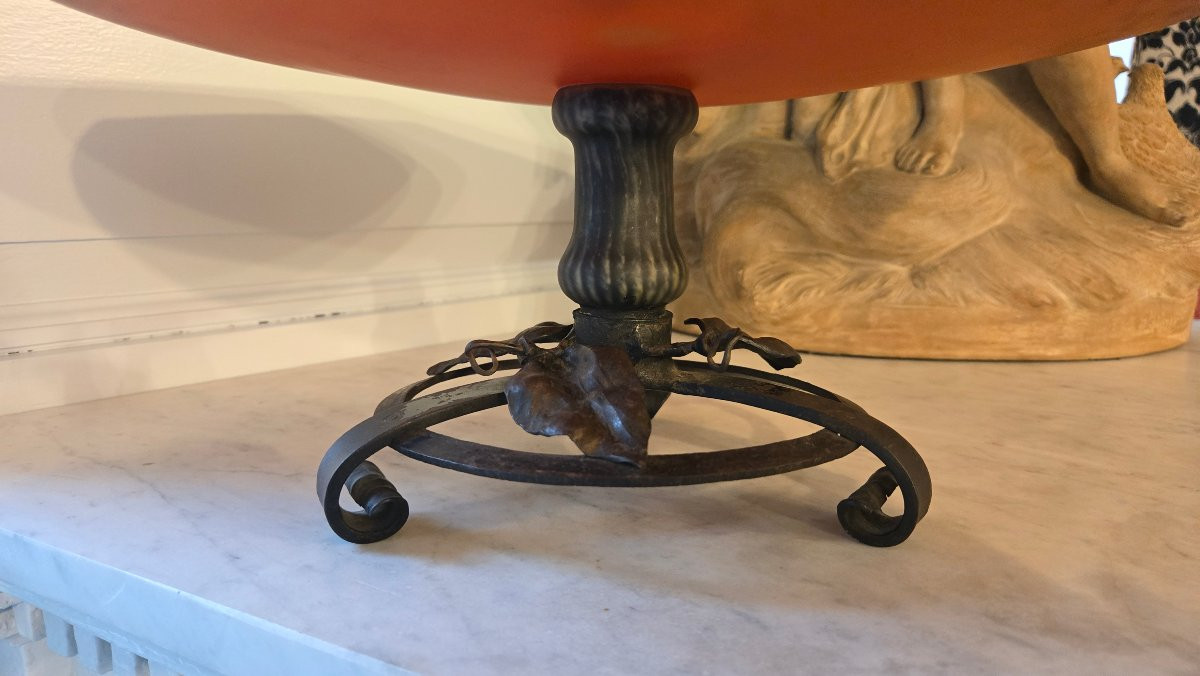 Grande coupe Art déco en verre marmoréen signée Schneider-photo-3