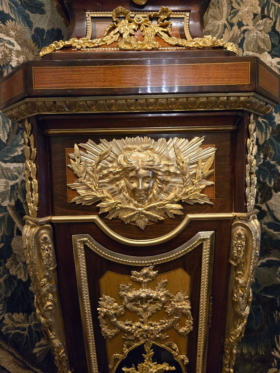 Floor Regulator, After Jh Riesener, Movement By P. Garnier, Second Empire Period.-photo-4