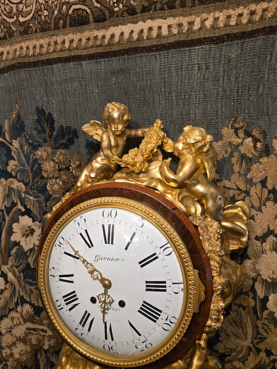 Floor Regulator, After Jh Riesener, Movement By P. Garnier, Second Empire Period.-photo-2