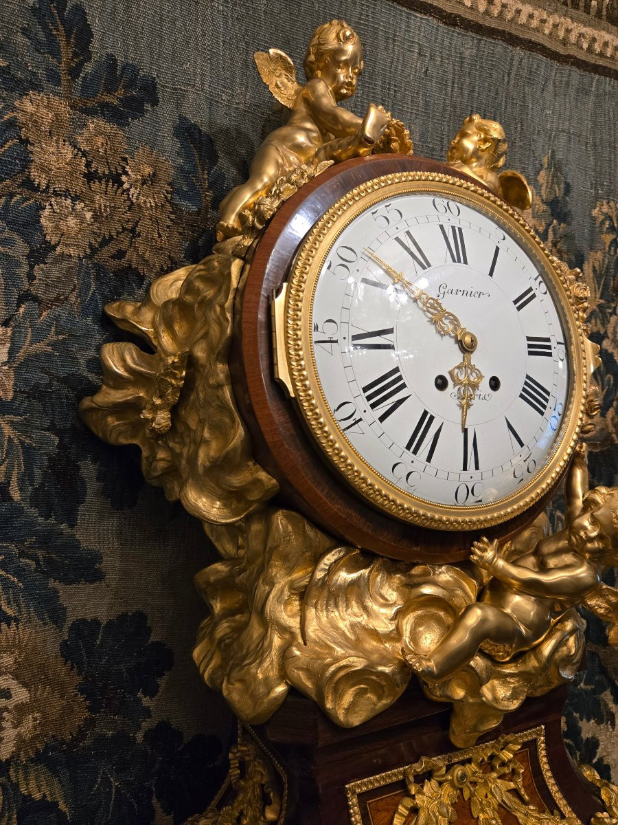 Floor Regulator, After Jh Riesener, Movement By P. Garnier, Second Empire Period.-photo-3