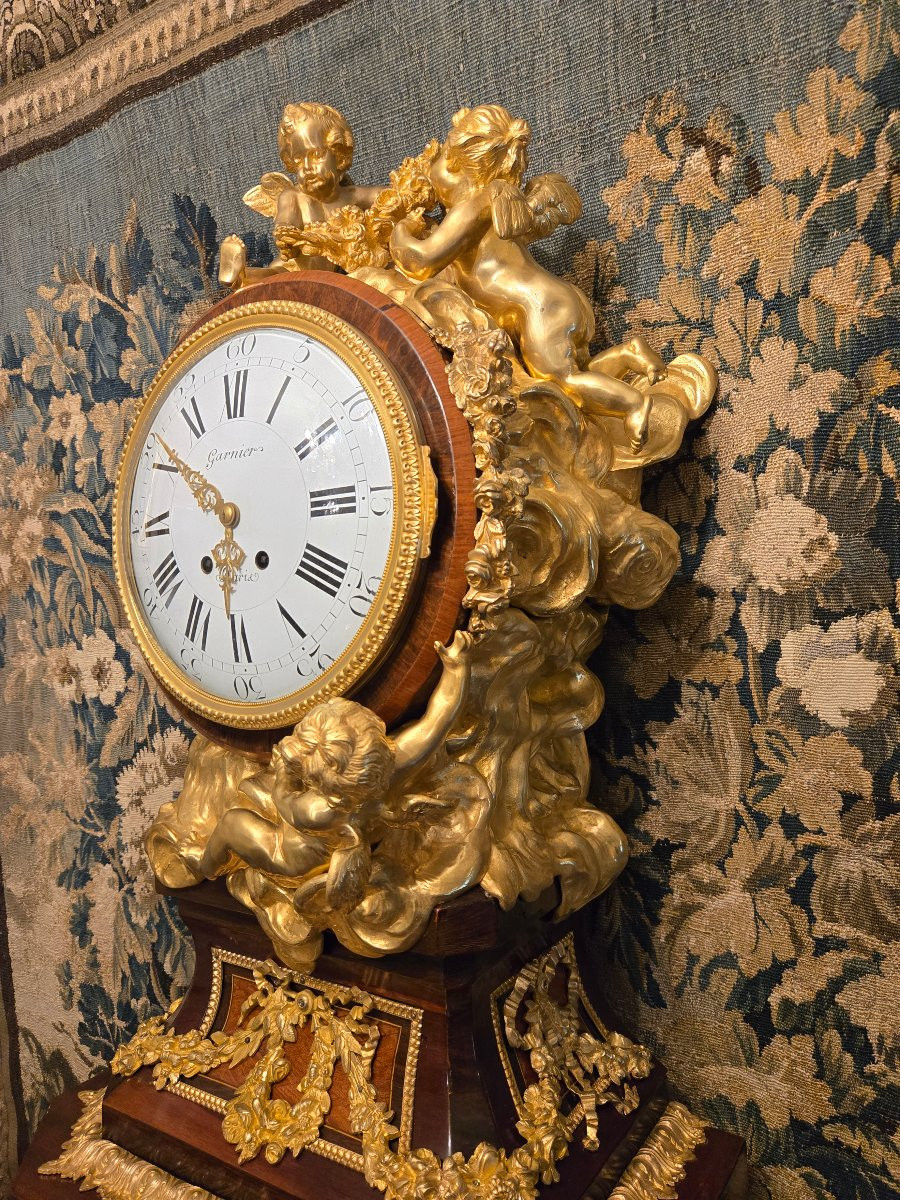 Floor Regulator, After Jh Riesener, Movement By P. Garnier, Second Empire Period.-photo-4