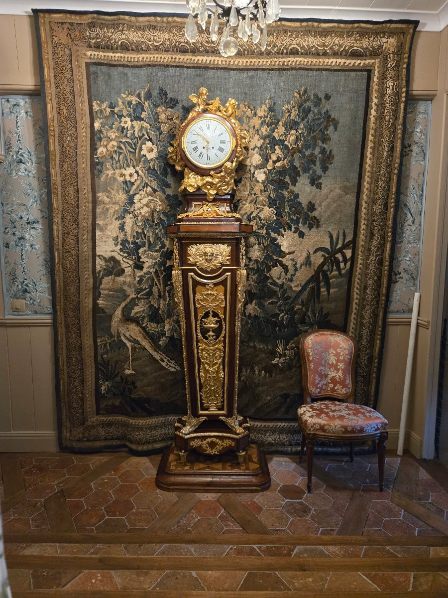 Floor Regulator, After Jh Riesener, Movement By P. Garnier, Second Empire Period.-photo-7