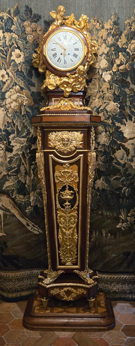 Floor Regulator, After Jh Riesener, Movement By P. Garnier, Second Empire Period.