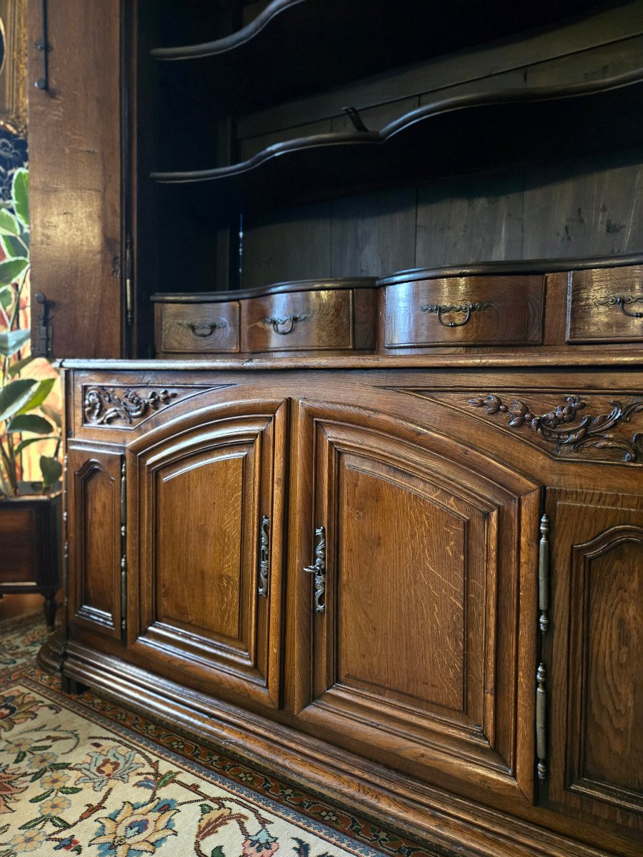 Grand buffet de présentation dit de boiserie, a double evolution, vers 1715.-photo-2