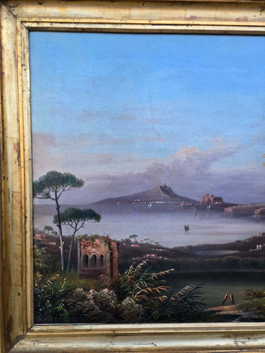 Vue du Vésuve depuis les environs de Pompéi École italienne, fin du XVIIIᵉ – début du XIXᵉ .-photo-3