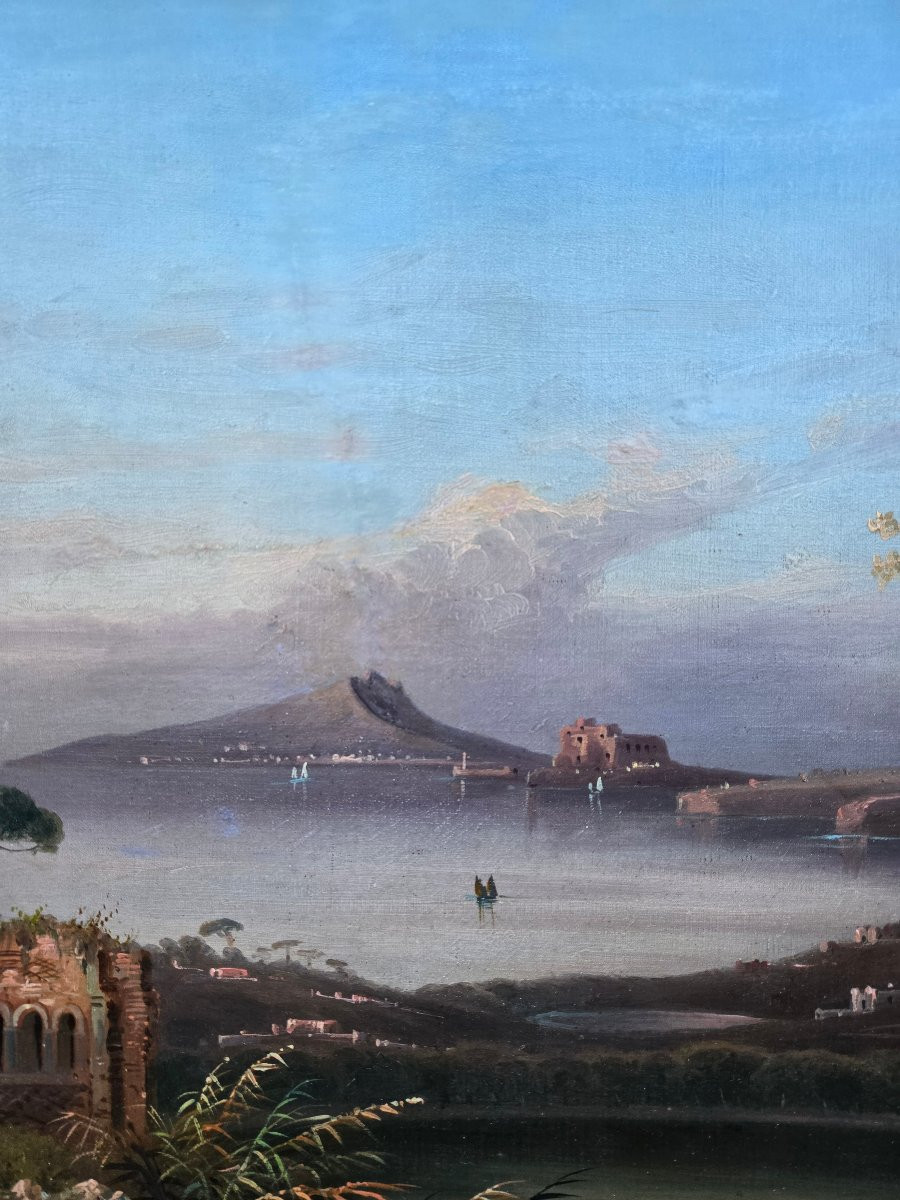 Vue du Vésuve depuis les environs de Pompéi École italienne, fin du XVIIIᵉ – début du XIXᵉ .-photo-1