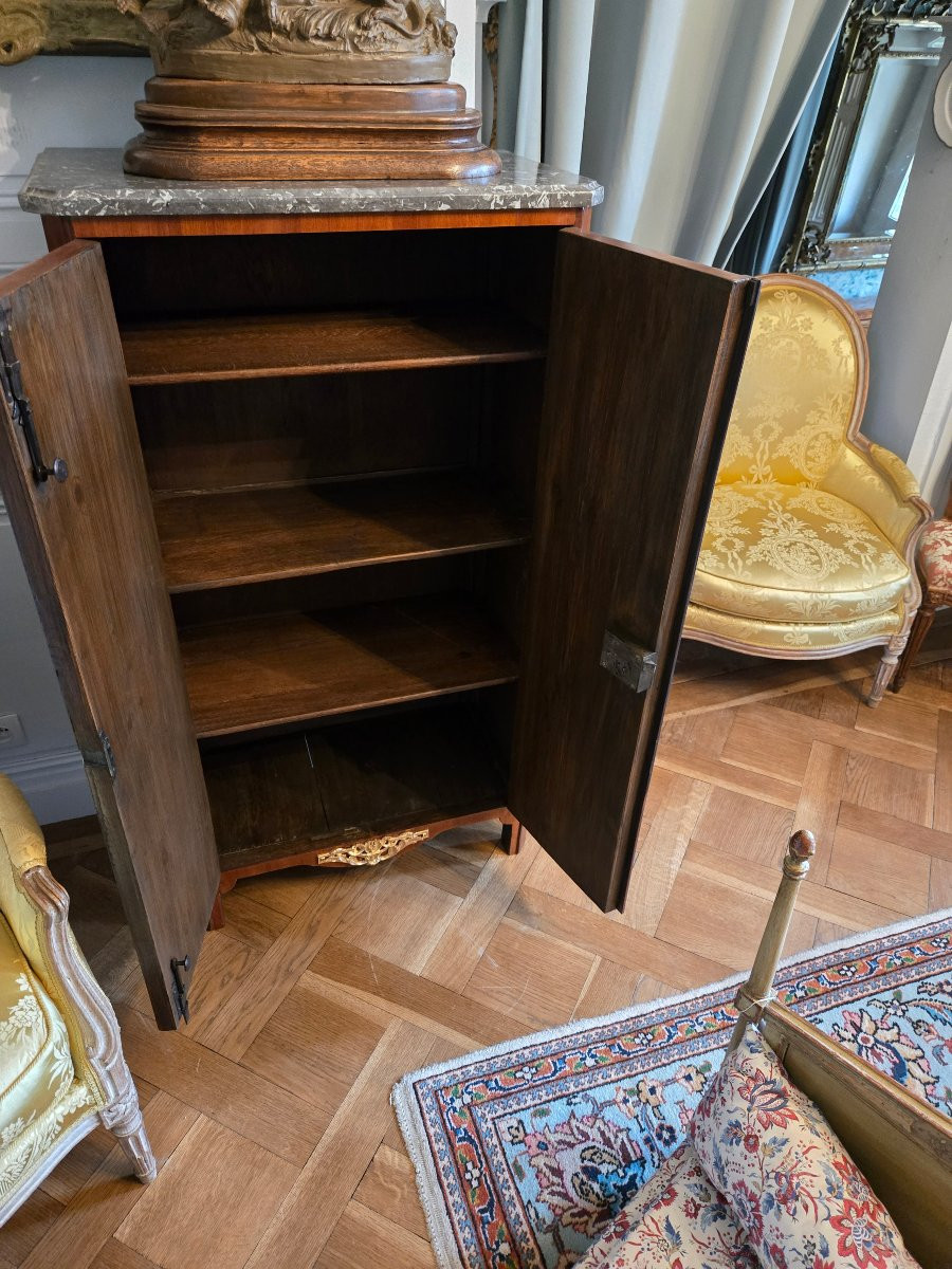 Small Cabinet In Precious Wood Veneer, Stamped Nicolas Grevenich, Louis XVI Period.-photo-4