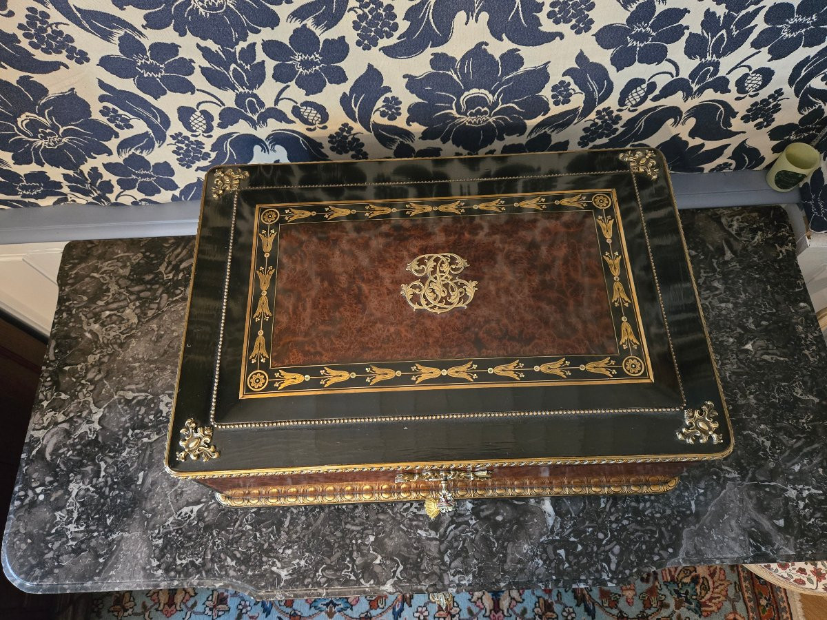 Important Shawl Box, Paris, Napoleon III Period.   -photo-6