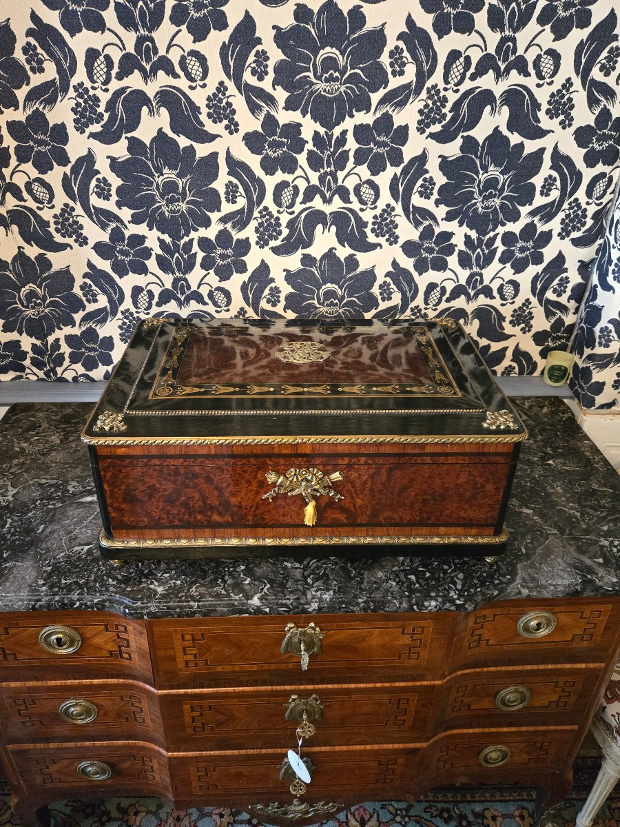 Important Shawl Box, Paris, Napoleon III Period.   -photo-8