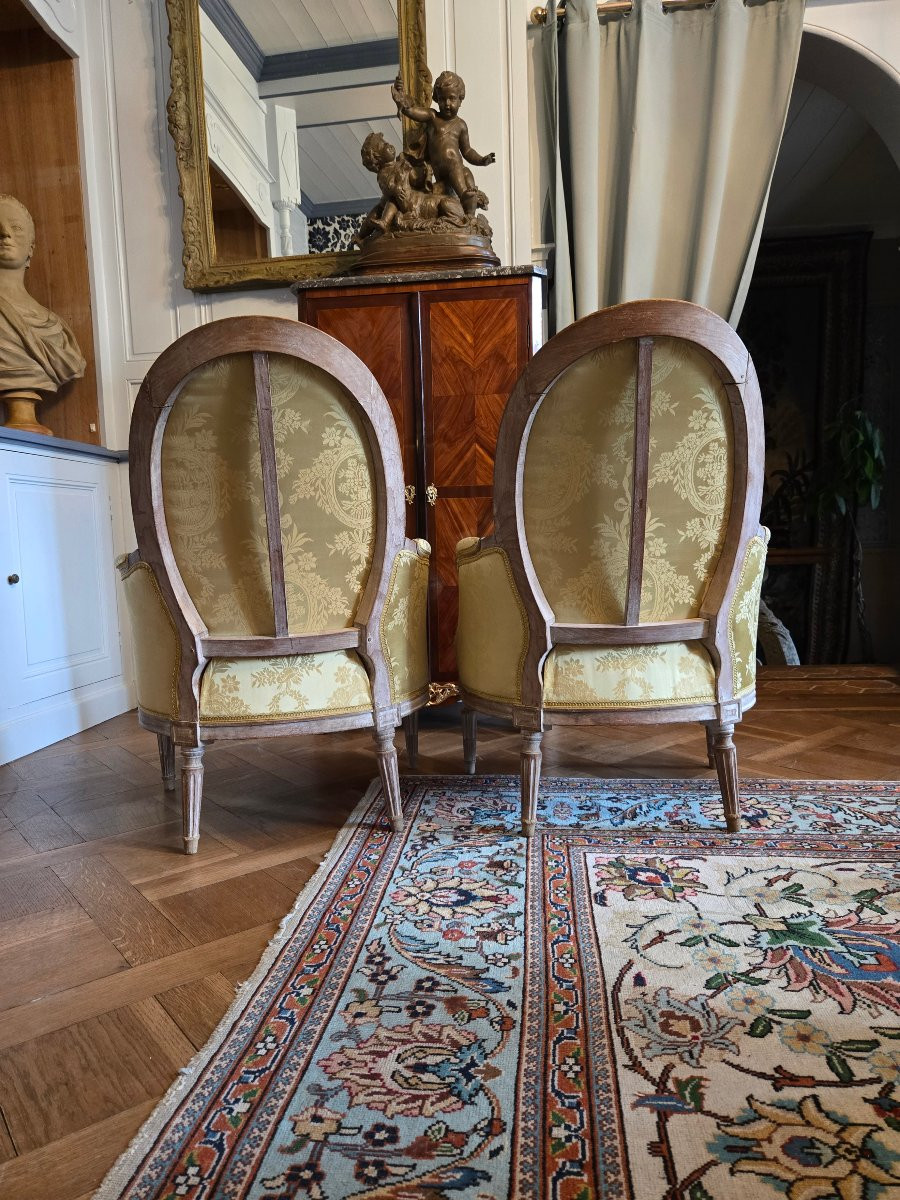 Pair Of Transition Louis XV - Louis XVI Bergères, Paris, Circa 1775.   -photo-3