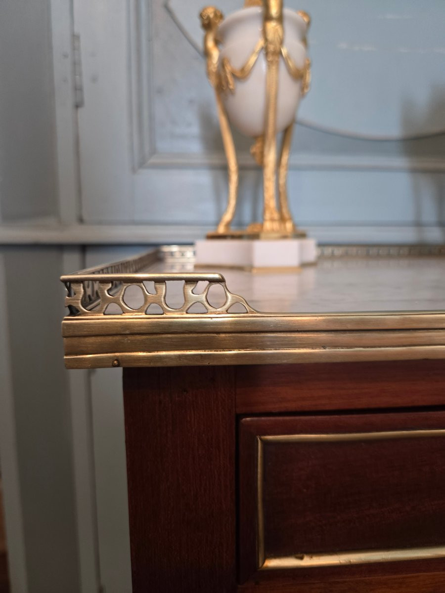 Table de salon à dessus de marbre en acajou, époque Louis XVI – Directoire, fin du XVIIIe -photo-6