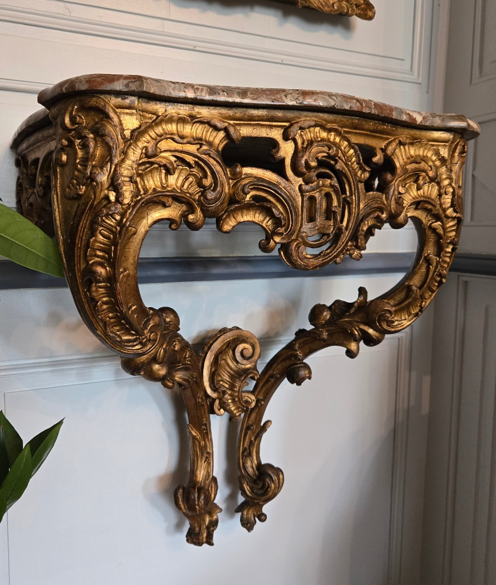 Regency Wall Bracket With Rocaille And Architectural Motifs Evoking The Orient.