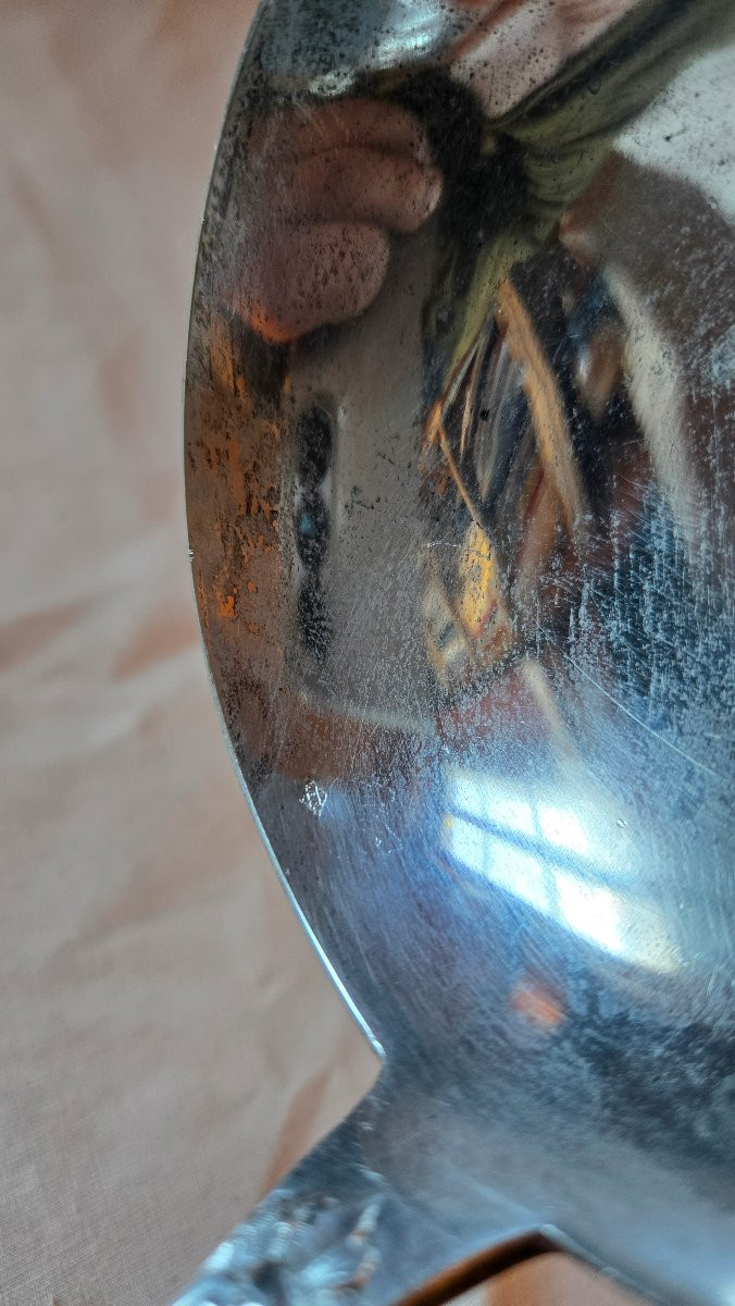 Louche en argent massif, modèle rocaille au monogramme, Hénin & Cie, 236 g-photo-4