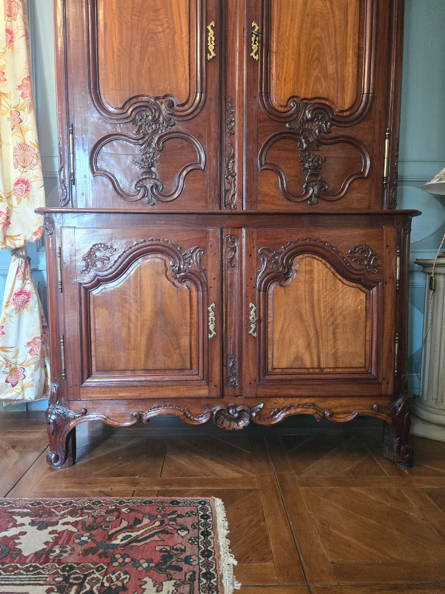 Meuble de port en acajou massif et bois des îles, milieu du XVIIIe siècle.  -photo-2