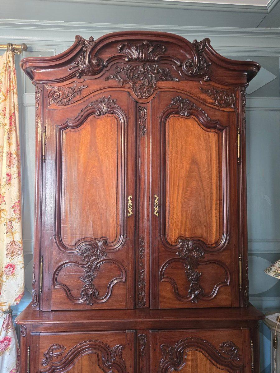 Meuble de port en acajou massif et bois des îles, milieu du XVIIIe siècle.  -photo-3