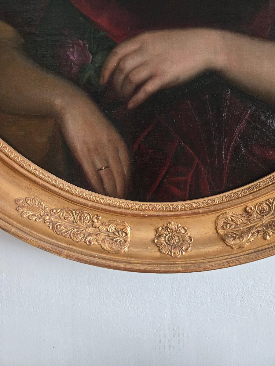 Portrait de femme en ovale, époque Napoléon III.   -photo-4