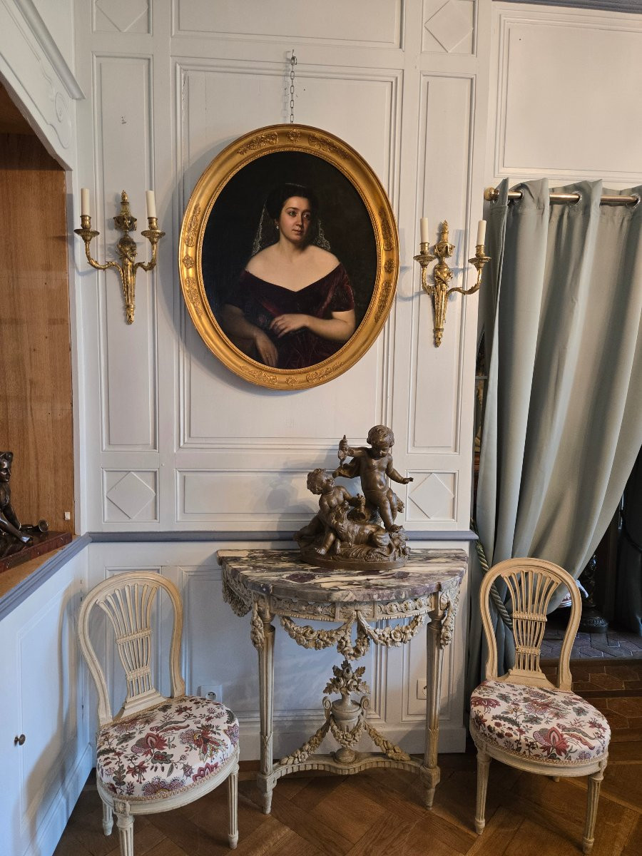Portrait de femme en ovale, époque Napoléon III.   -photo-7