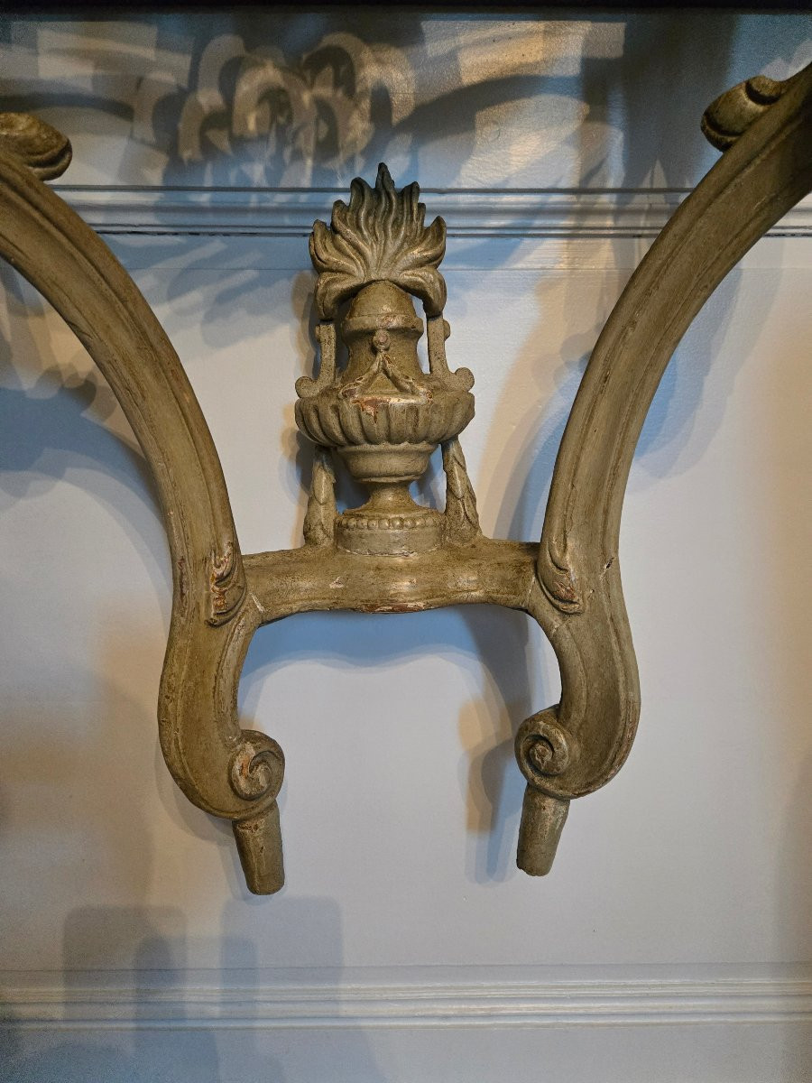 Wall Console With Attributes Of Love, Provincial Work, Late Louis XV Reign.   -photo-3