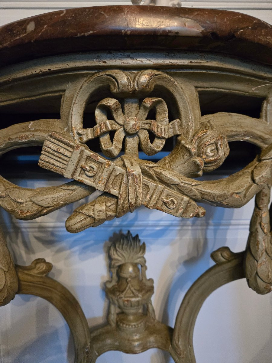 Wall Console With Attributes Of Love, Provincial Work, Late Louis XV Reign.   -photo-1