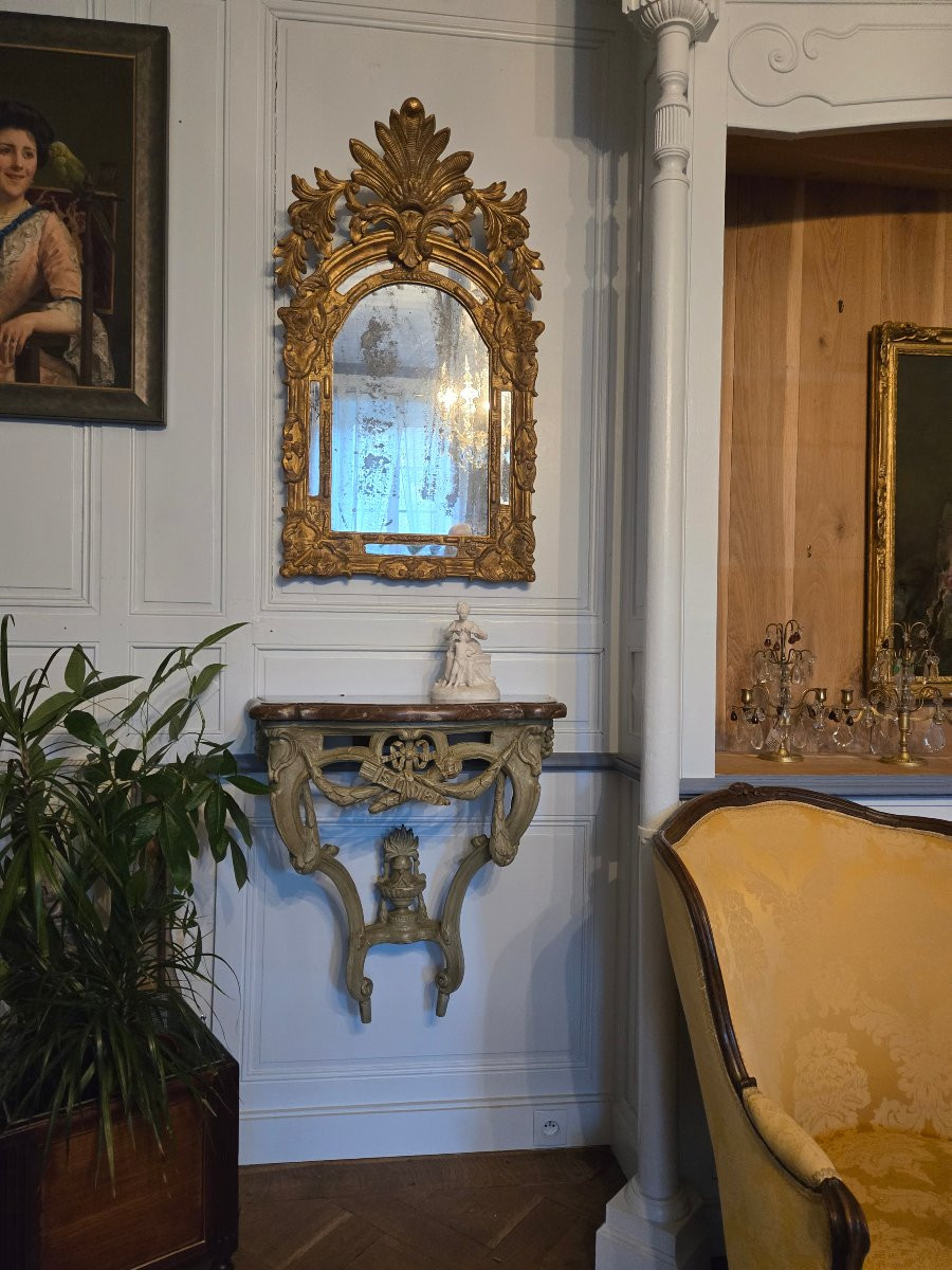 Wall Console With Attributes Of Love, Provincial Work, Late Louis XV Reign.   -photo-8