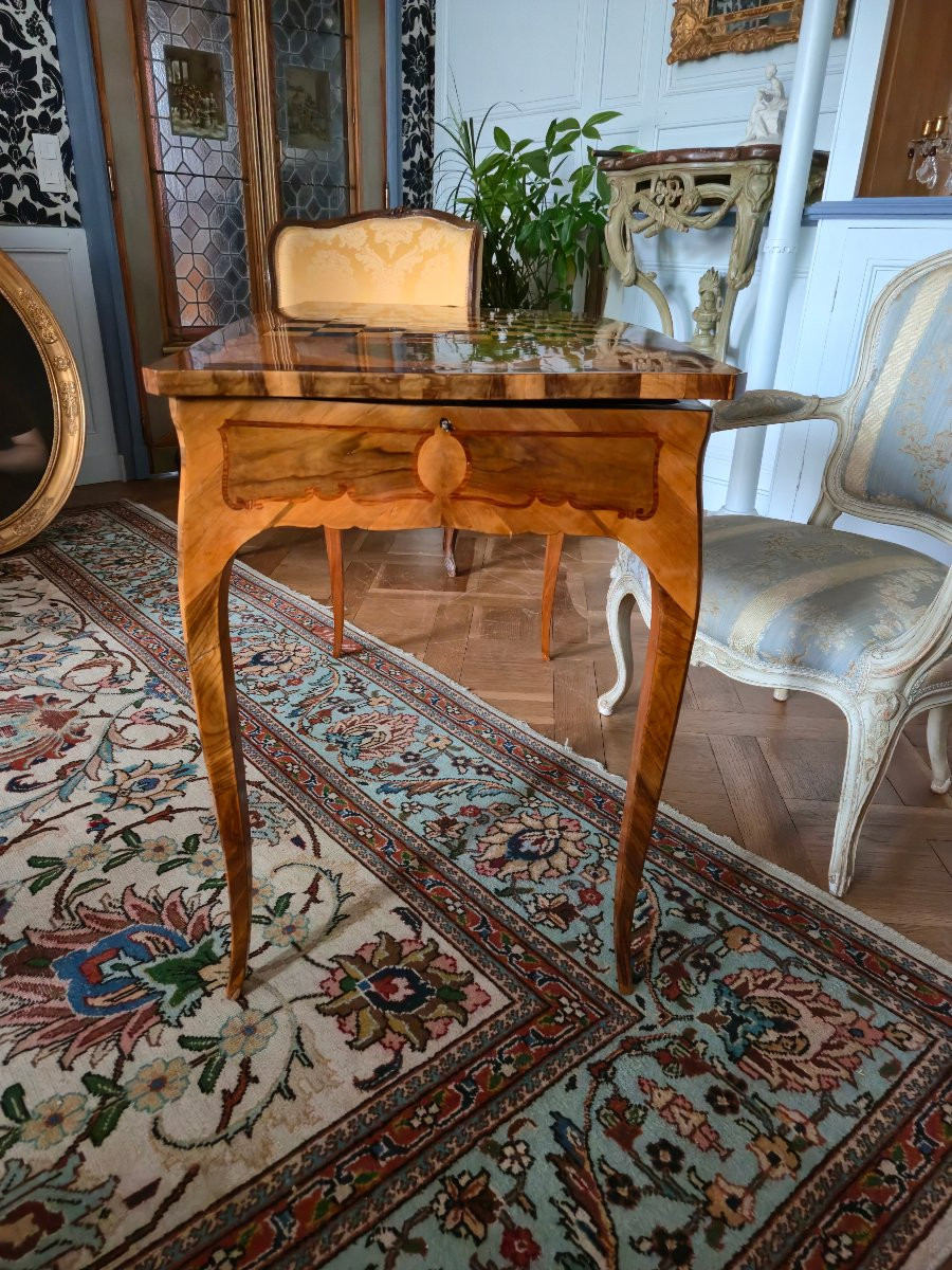 Marquetry Multi-game Table In The Regional Louis XV Style, Attributed To André Mailfert.   -photo-3