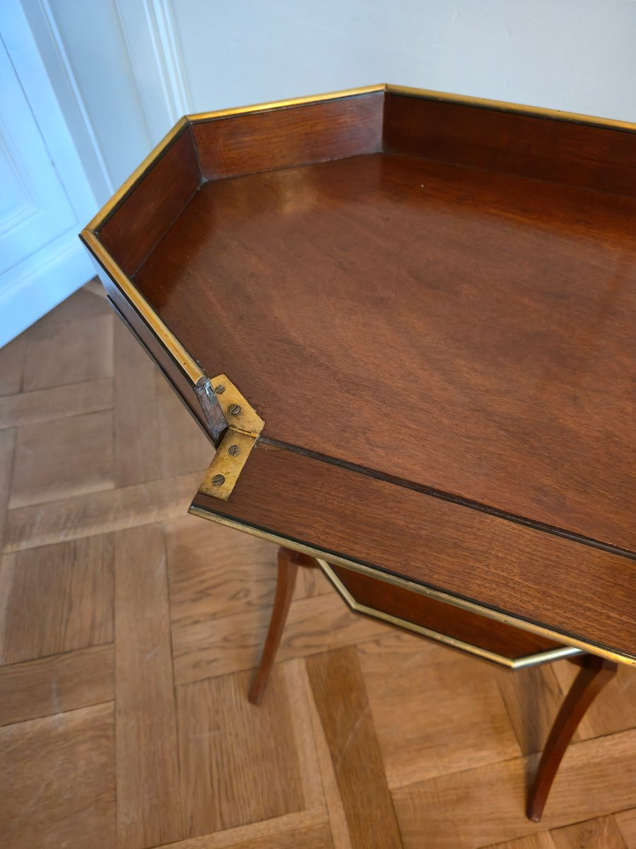 Table tricoteuse ou table à ouvrage d’époque Directoire, fin du XVIIIe – début du XIXe siècle. -photo-4