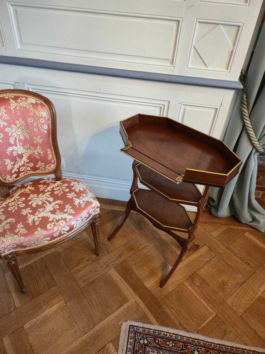 Table tricoteuse ou table à ouvrage d’époque Directoire, fin du XVIIIe – début du XIXe siècle. -photo-7
