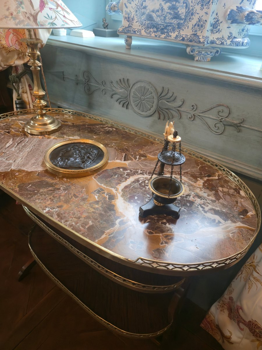 Empire Patinated Bronze And Gilt Bronze Nightlight, Early 19th Century.  -photo-5