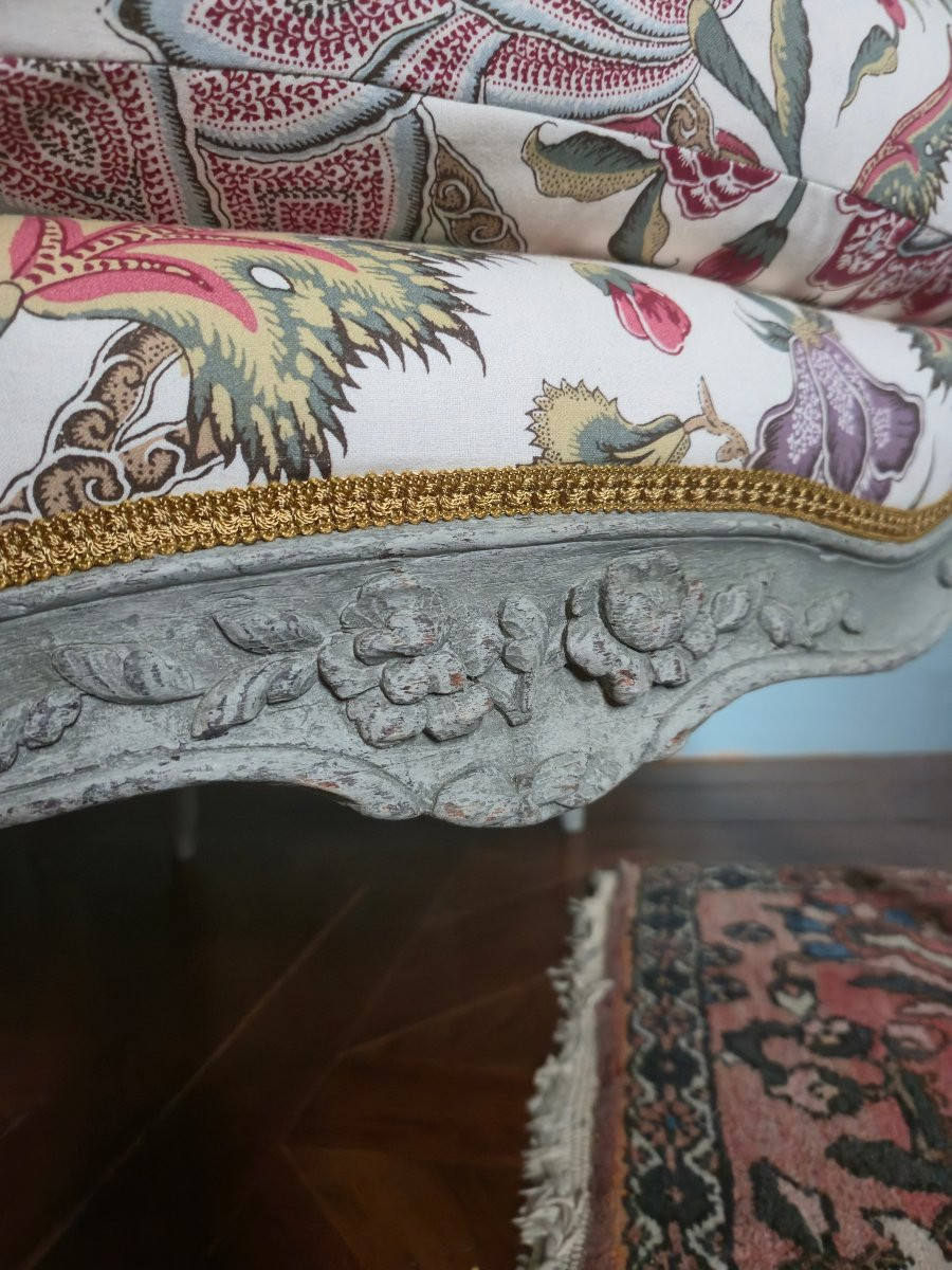 Marquise en gondole, travail de faussaire réalisé dans le goût des grands sièges Louis XV.-photo-3