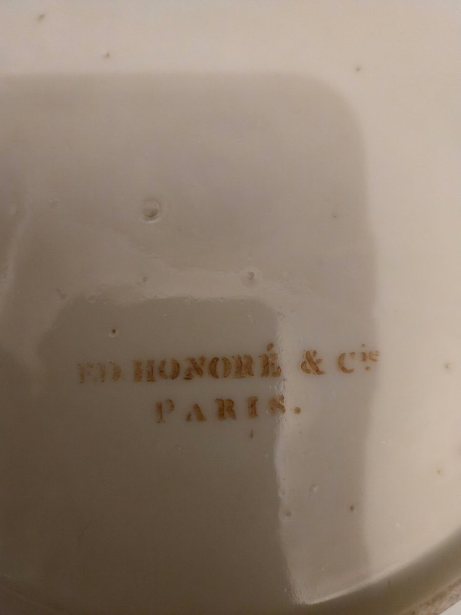 Pair Of Porcelain Plates From Paris, Manufacture Ed. Honoré & Cie - Louis XVIII Period,-photo-5