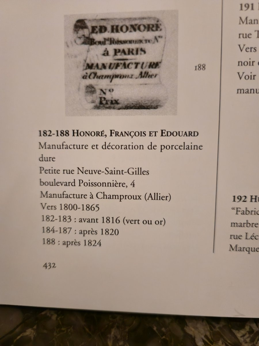 Pair Of Porcelain Plates From Paris, Manufacture Ed. Honoré & Cie - Louis XVIII Period,-photo-8