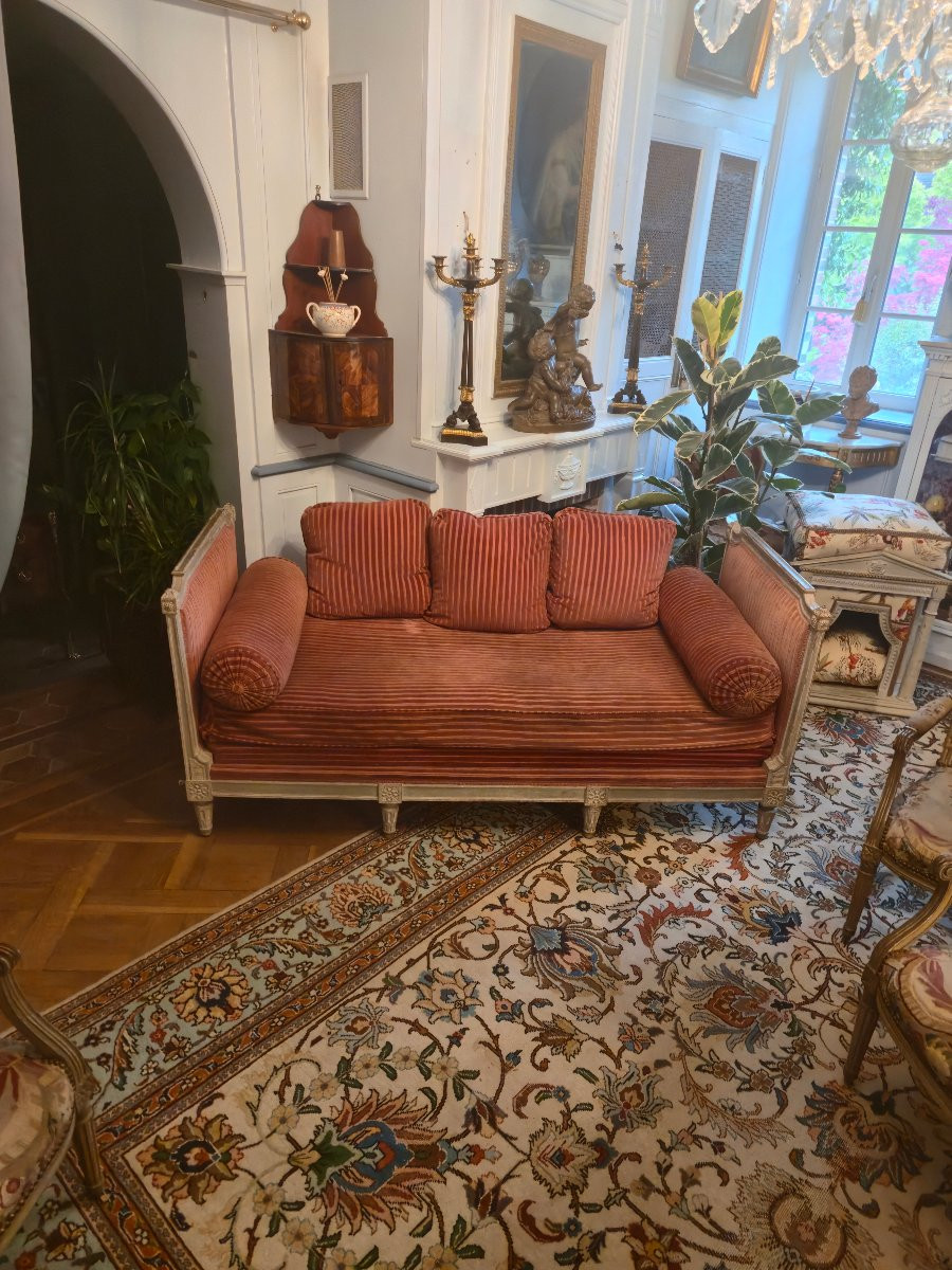 Louis XVI Style Reclining Bed With 18th Century Elements, Formerly Reassembled.-photo-1