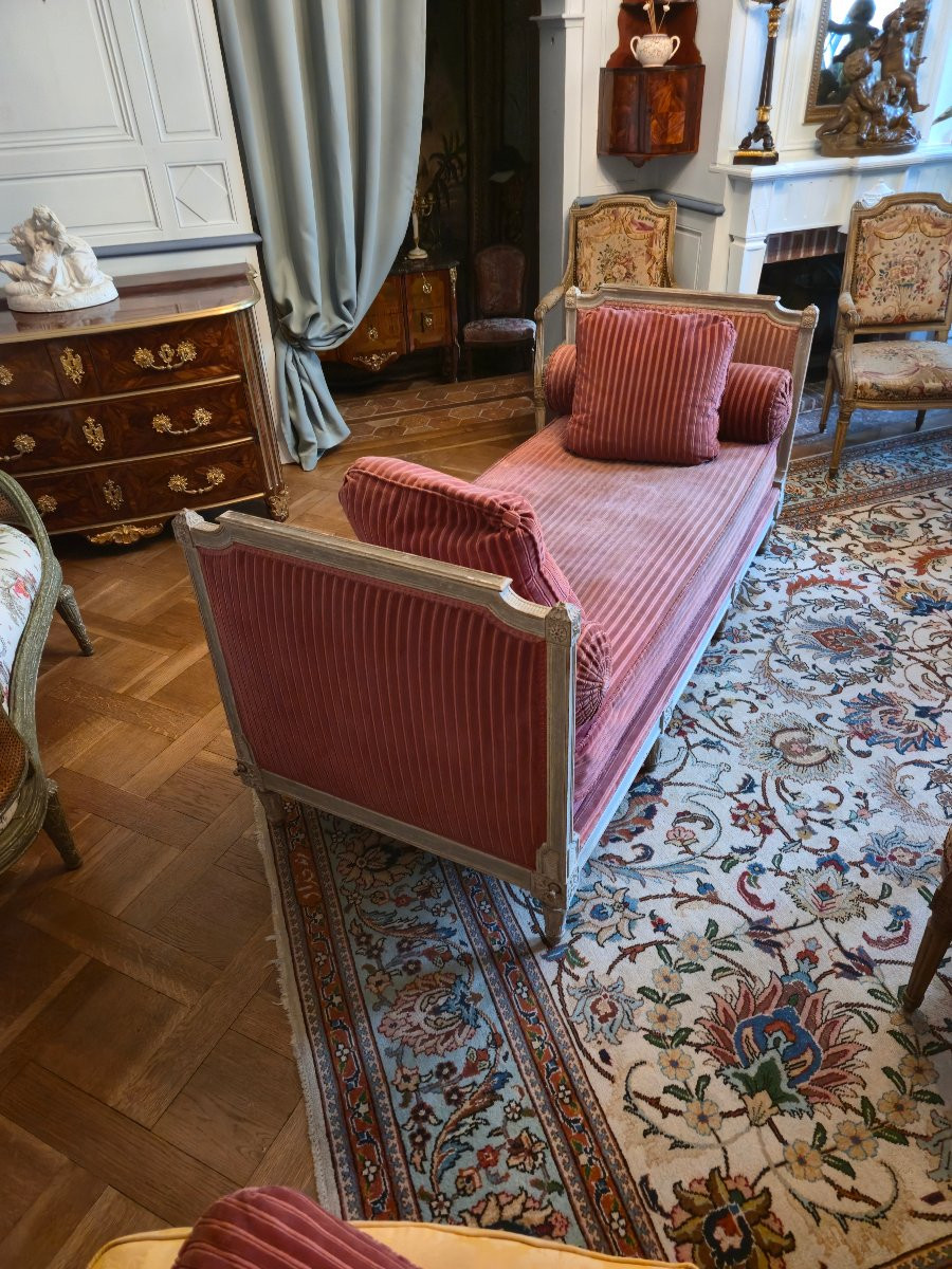 Louis XVI Style Reclining Bed With 18th Century Elements, Formerly Reassembled.-photo-7