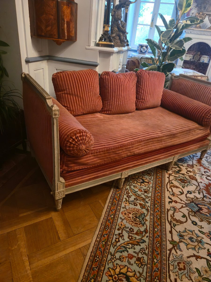 Louis XVI Style Reclining Bed With 18th Century Elements, Formerly Reassembled.-photo-8