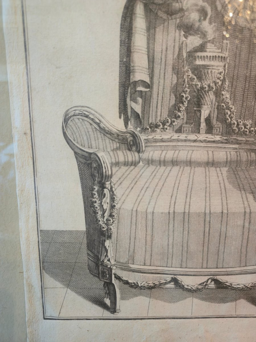 Pair Of Engraved Plates After Jean-charles Delafosse - Angel Bed And Italian Bed,-photo-4
