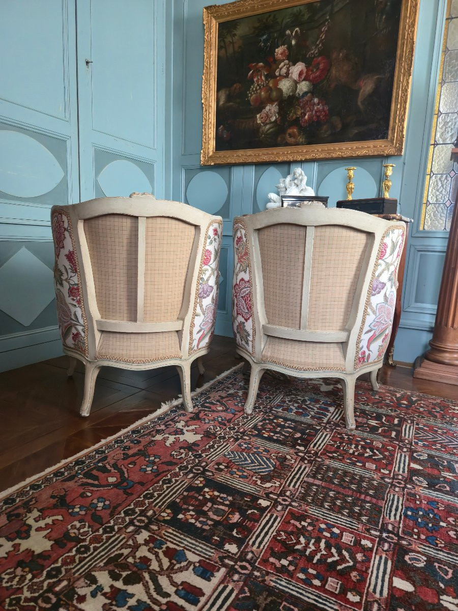 Pair Of Cabriolet Bergères In The Louis XV Style.  -photo-3