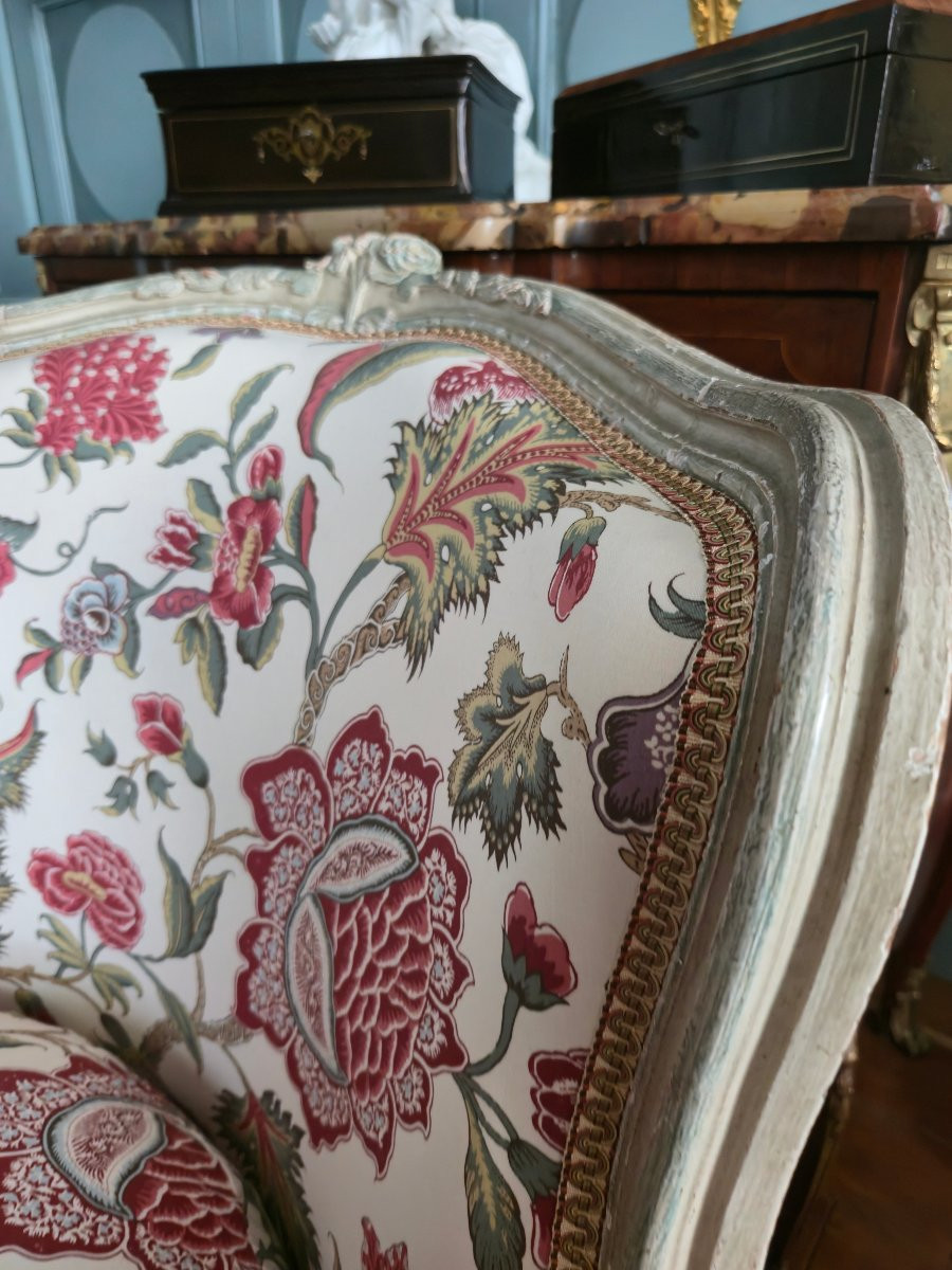 Pair Of Cabriolet Bergères In The Louis XV Style.  -photo-4