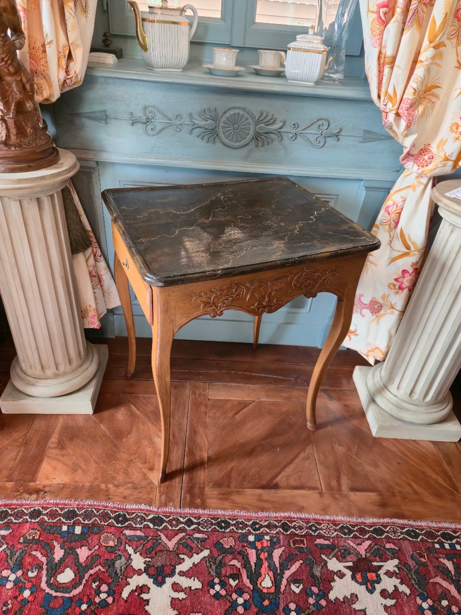 Louis XV Style Cabaret Table With Country Trophies, 19th Century.   -photo-2